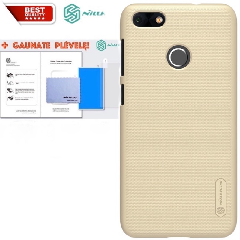 Dėklas auksinis Nillkin frosted + plėvelė (Huawei P9 LITE MINI) Dėklas auksinis Nillkin frosted + plėvelė (Huawei P9 LITE MINI)